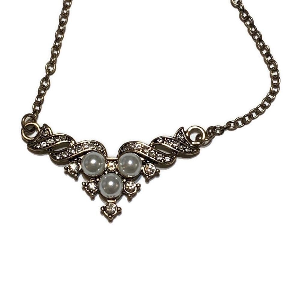 RESERVED Howards gold tone and faux pearl necklace